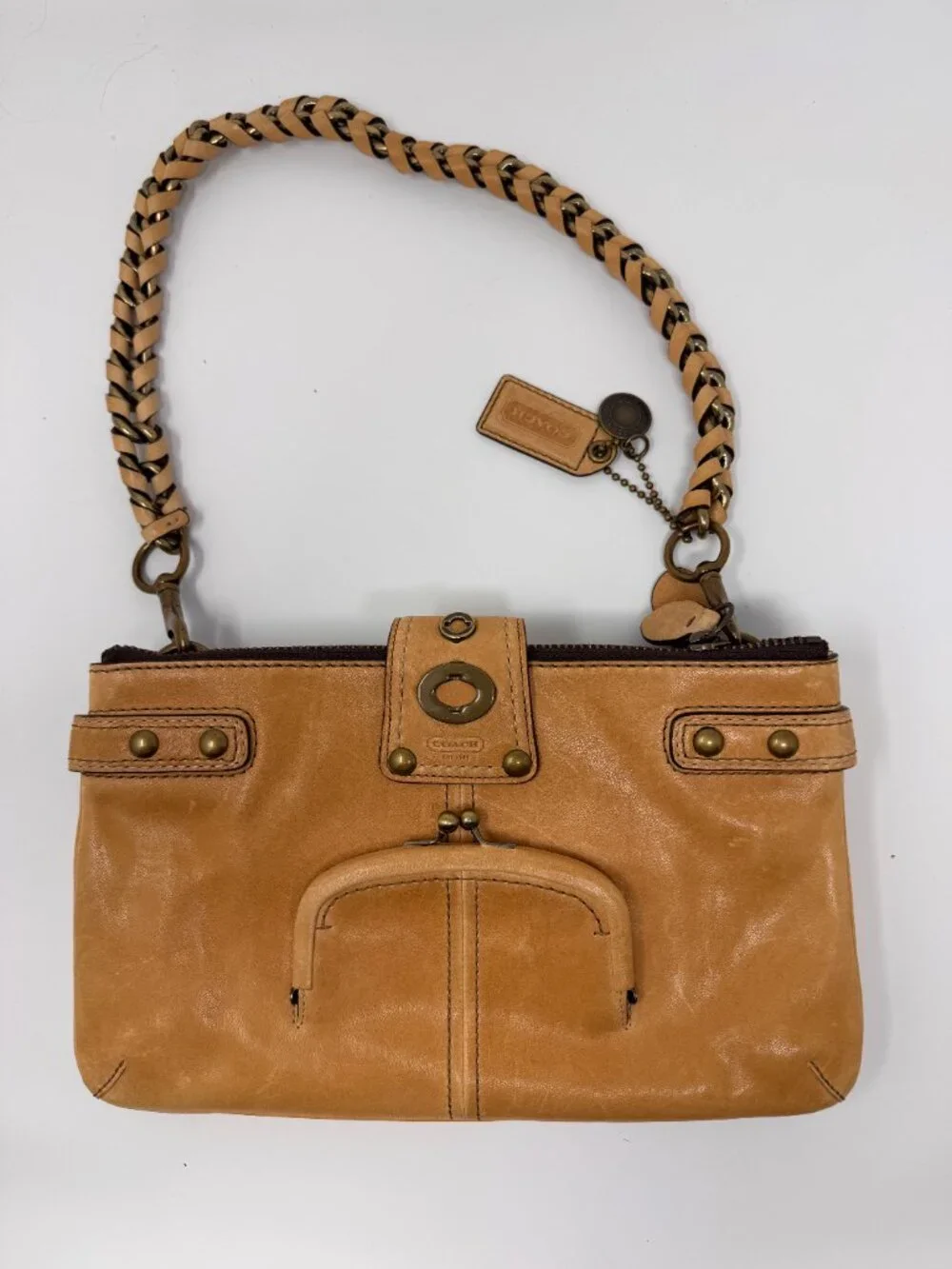 COACH Legacy Bridgit 65th Anniversary Leather Shoulder Bag Clutch 11" - Picture 2 of 6